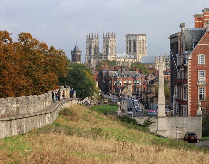 View of York Minster and the Bar walls