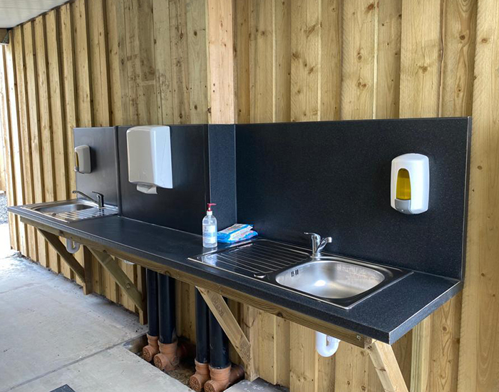 Washing up area at Earswick Caravan Site